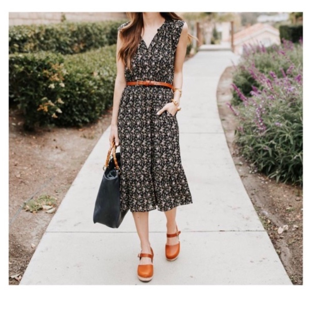J. Crew floral print short sleeve dress